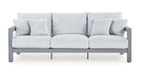 Hurley Park Outdoor Sofa and 2 Chairs with Coffee Table in Gray from Ashley Furniture - Luna Furniture