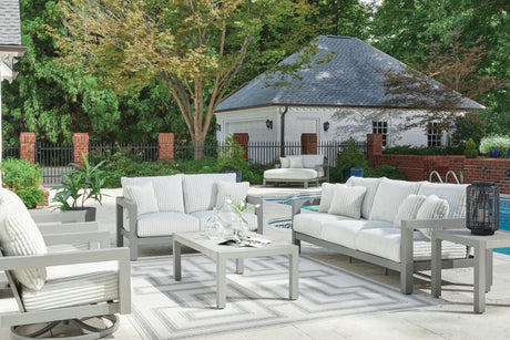Hurley Park Outdoor Sofa and Loveseat in Gray from Ashley Furniture - Luna Furniture