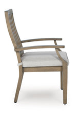 Rainier Ranch Outdoor Dining Table and 6 Chairs in Brown/Beige from Ashley Furniture - Luna Furniture
