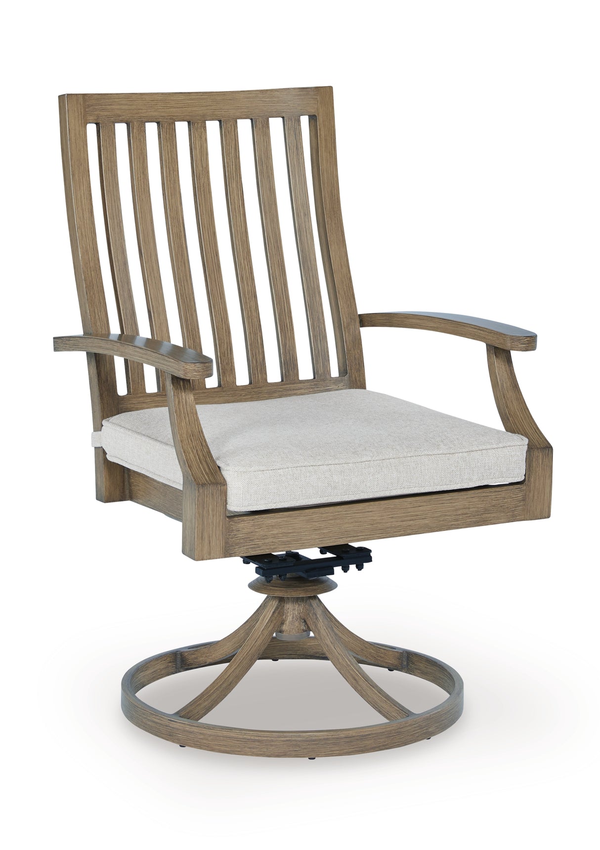 Rainier Ranch Outdoor Dining Table and 6 Chairs in Brown/Beige from Ashley Furniture - Luna Furniture