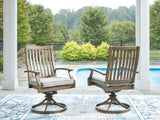 Rainier Ranch Outdoor Dining Table and 6 Chairs in Brown/Beige from Ashley Furniture - Luna Furniture