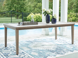 Rainier Ranch Brown/Beige Outdoor Dining Table from Ashley Furniture - Luna Furniture
