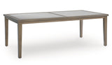 Rainier Ranch Outdoor Dining Table and 6 Chairs in Brown/Beige from Ashley Furniture - Luna Furniture