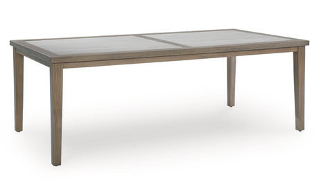 Rainier Ranch Outdoor Dining Table and 6 Chairs in Brown/Beige from Ashley Furniture - Luna Furniture