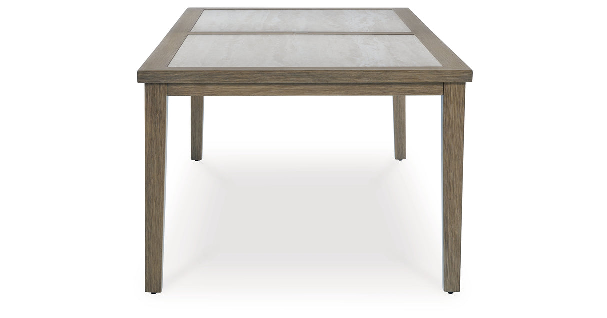 Rainier Ranch Brown/Beige Outdoor Dining Table from Ashley Furniture - Luna Furniture