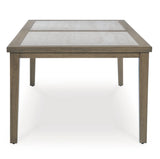 Rainier Ranch Outdoor Dining Table and 6 Chairs in Brown/Beige from Ashley Furniture - Luna Furniture