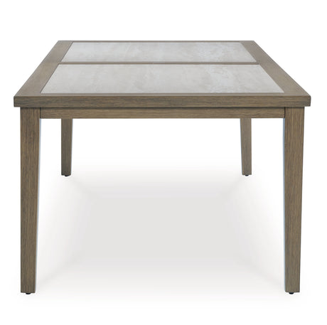 Rainier Ranch Outdoor Dining Table and 6 Chairs in Brown/Beige from Ashley Furniture - Luna Furniture