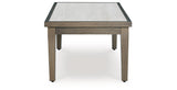 Rainier Ranch Outdoor Sofa and Loveseat with Coffee Table in Brown/Beige from Ashley Furniture - Luna Furniture