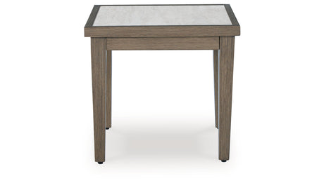 Rainier Ranch Brown/Beige Outdoor End Table from Ashley Furniture - Luna Furniture