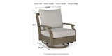 Rainier Ranch Outdoor Loveseat and 2 Chairs with Coffee Table in Brown/Beige from Ashley Furniture - Luna Furniture