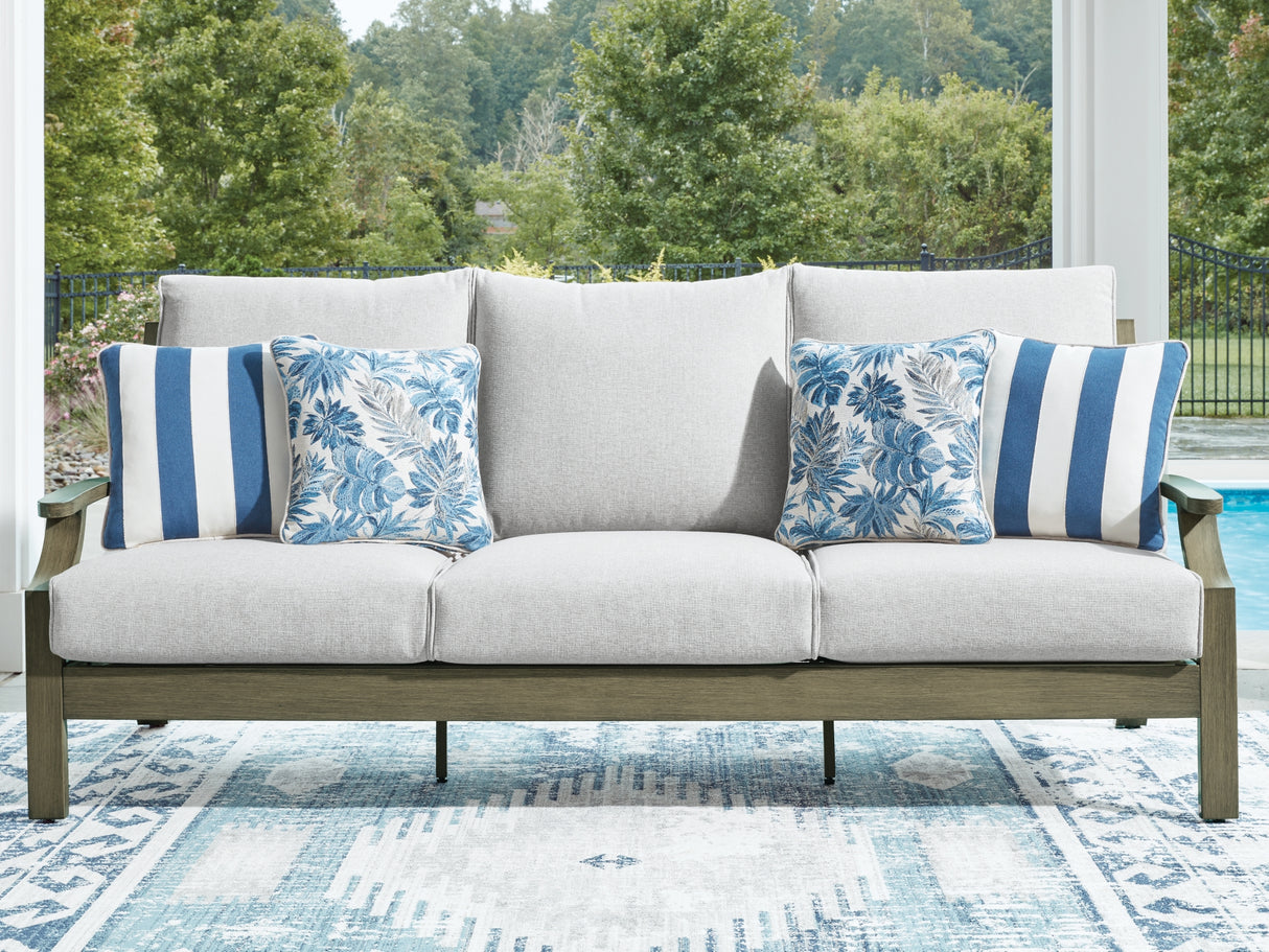 Rainier Ranch Brown/Beige Outdoor Sofa with Cushion from Ashley Furniture - Luna Furniture