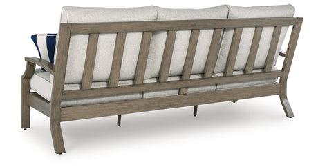 Rainier Ranch Outdoor Sofa and Loveseat in Brown/Beige from Ashley Furniture - Luna Furniture