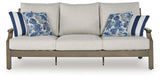 Rainier Ranch Outdoor Sofa and Loveseat in Brown/Beige from Ashley Furniture - Luna Furniture