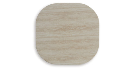 Kimora Beige/Dark Brown Outdoor End Table from Ashley Furniture - Luna Furniture
