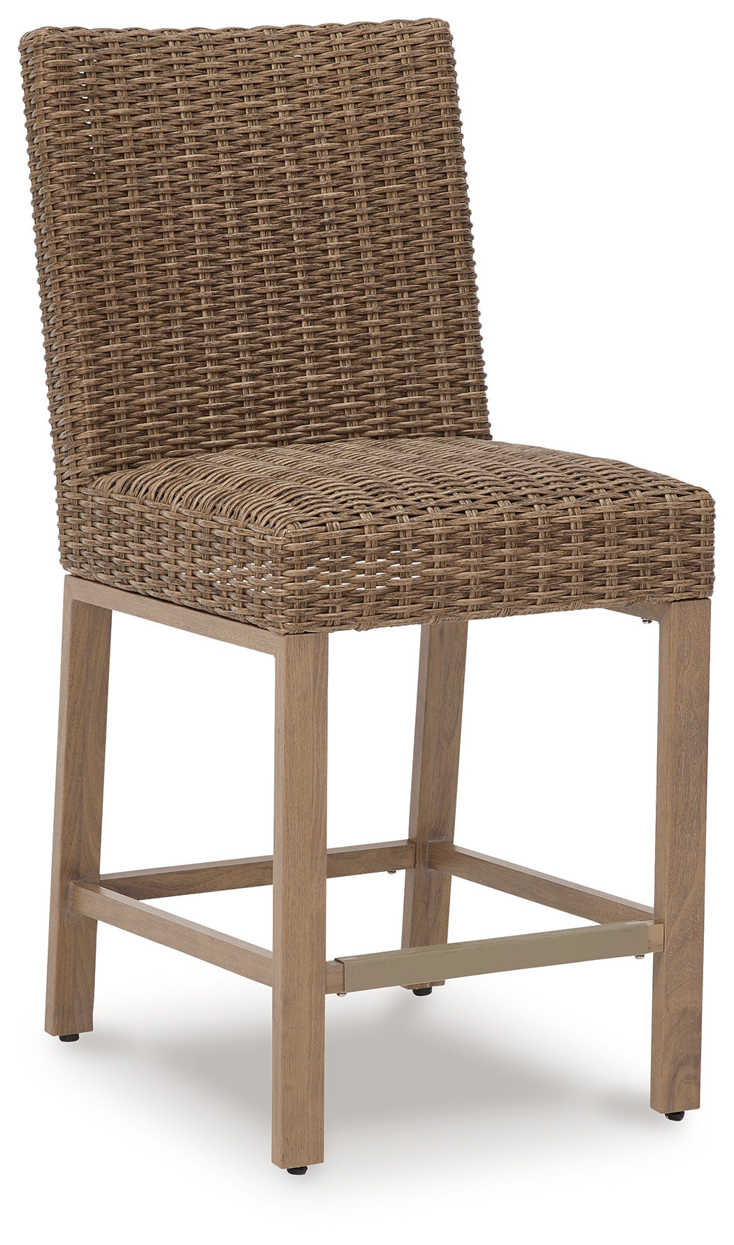 Walton Bridge Outdoor Bar Table and 4 Barstools in Driftwood from Ashley Furniture - Luna Furniture