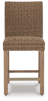 Walton Bridge Outdoor Bar Table and 4 Barstools in Driftwood from Ashley Furniture - Luna Furniture
