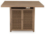Walton Bridge Outdoor Bar Table and 4 Barstools in Driftwood from Ashley Furniture - Luna Furniture