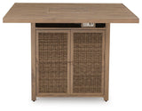 Walton Bridge Outdoor Bar Table and 4 Barstools in Driftwood from Ashley Furniture - Luna Furniture