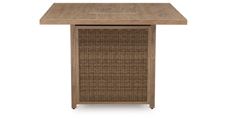 Walton Bridge Outdoor Bar Table and 4 Barstools in Driftwood from Ashley - Luna Furniture