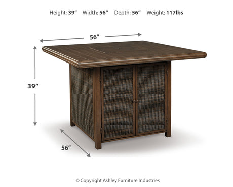 Paradise Trail Medium Brown Bar Table with Fire Pit from Ashley - Luna Furniture