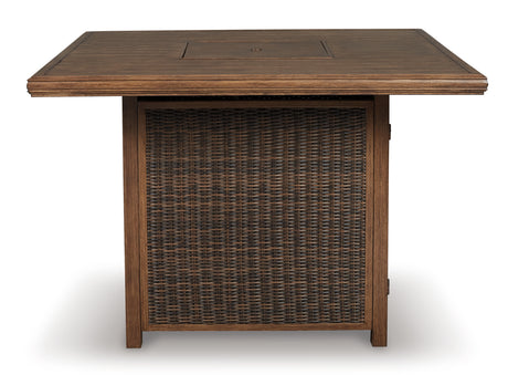 Paradise Trail Medium Brown Bar Table with Fire Pit from Ashley - Luna Furniture