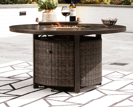 Paradise Trail Medium Brown Fire Pit Table from Ashley Furniture - Luna Furniture