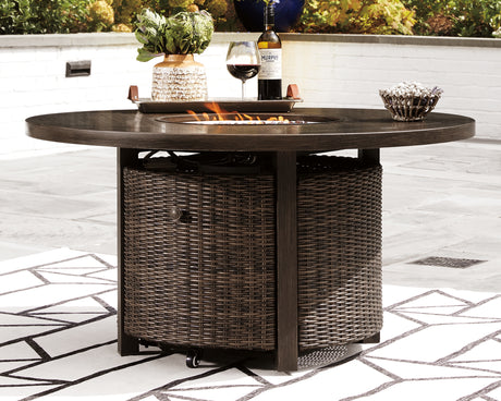Paradise Trail Medium Brown Fire Pit Table from Ashley Furniture - Luna Furniture