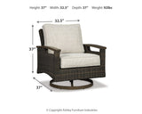 Paradise Trail Outdoor Loveseat and 2 Lounge Chairs with Fire Pit Table in Medium Brown from Ashley Furniture - Luna Furniture