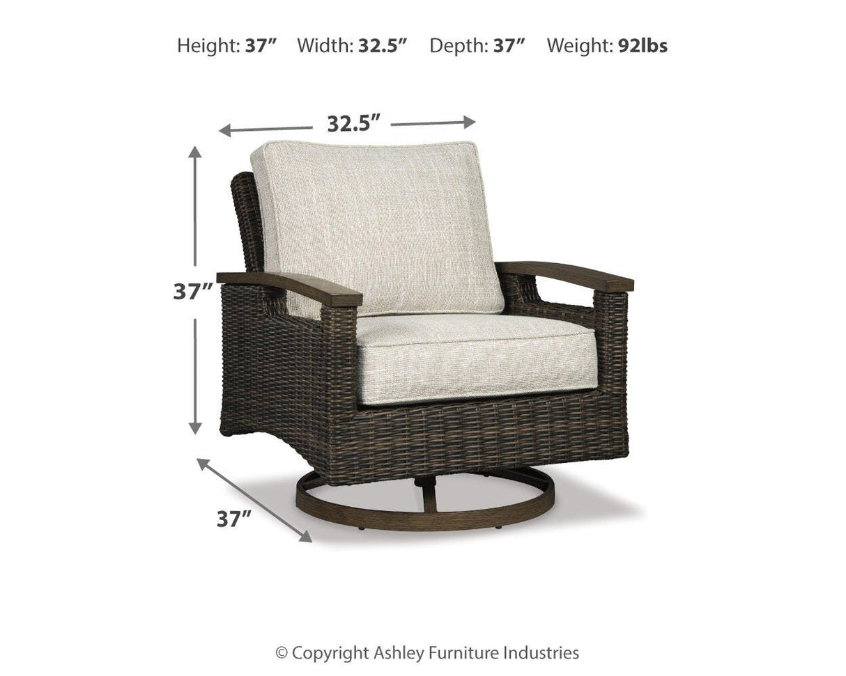 Paradise Trail Outdoor Sofa with 2 Lounge Chairs in Medium Brown from Ashley Furniture - Luna Furniture