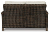 Paradise Trail Medium Brown Loveseat with Cushion from Ashley Furniture - Luna Furniture