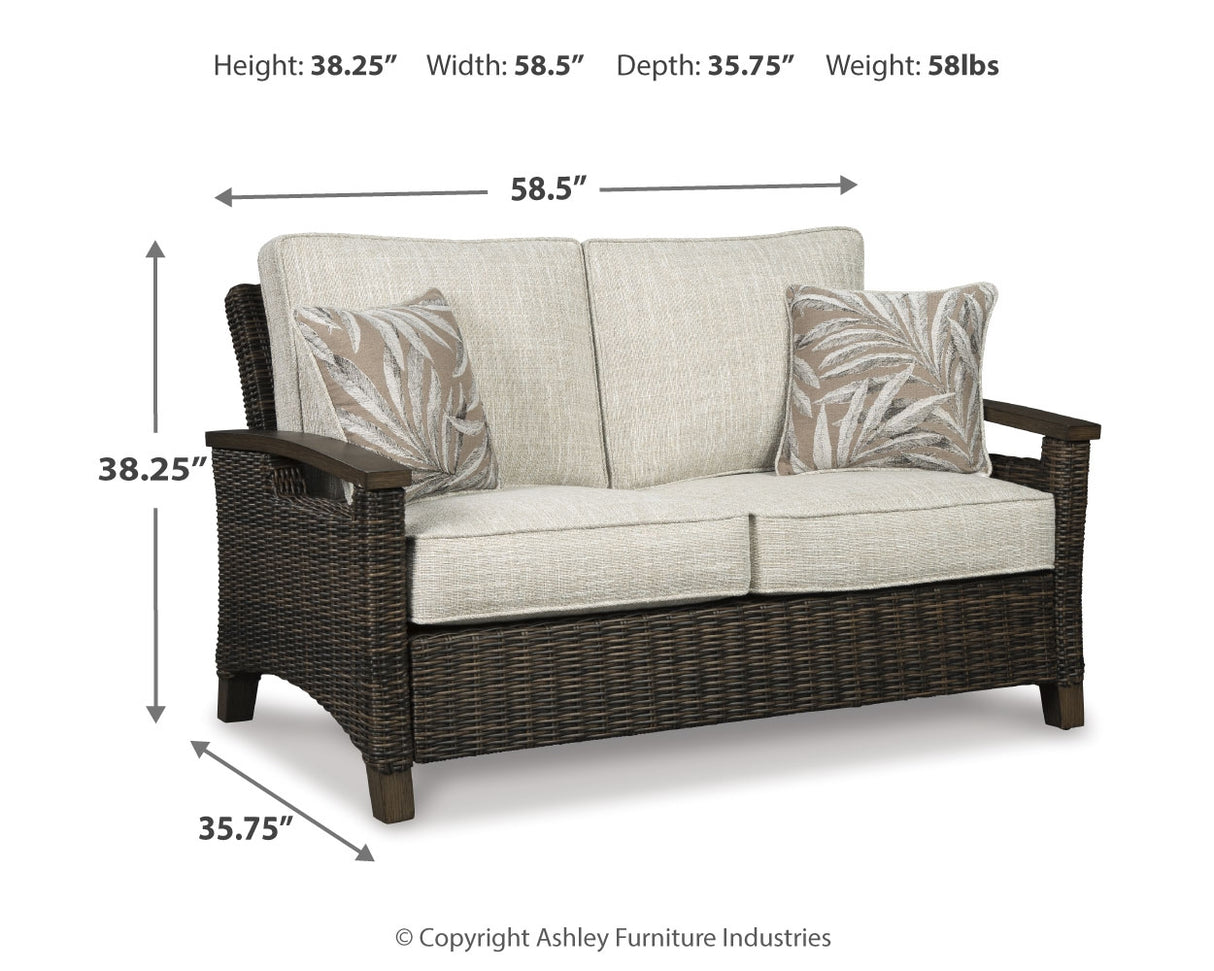 Paradise Trail Medium Brown Loveseat with Cushion from Ashley Furniture - Luna Furniture