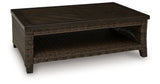 Monterey Point Dark Brown Outdoor Coffee Table from Ashley Furniture - Luna Furniture