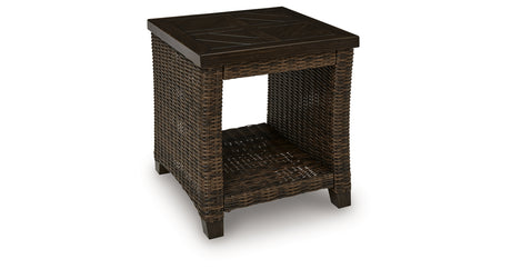 Monterey Point Dark Brown Outdoor End Table from Ashley Furniture - Luna Furniture