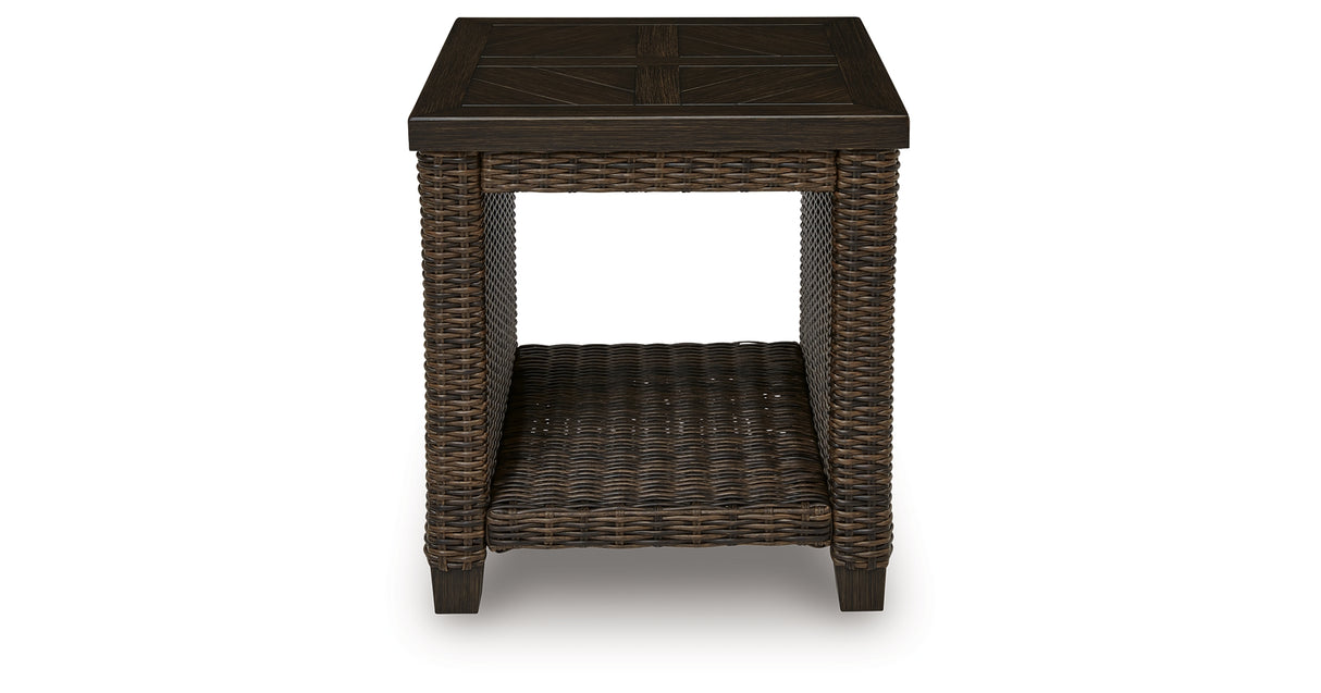 Monterey Point Dark Brown Outdoor End Table from Ashley Furniture - Luna Furniture