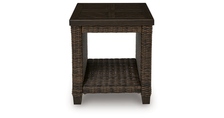 Monterey Point Dark Brown Outdoor End Table from Ashley Furniture - Luna Furniture