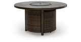 Monterey Point Dark Brown Outdoor Fire Pit Table from Ashley Furniture - Luna Furniture