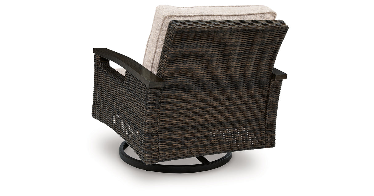 Monterey Point Outdoor Sofa with 2 Lounge Chairs in Dark Brown from Ashley Furniture - Luna Furniture