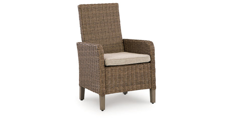 Laguna Heights Outdoor Dining Table and 4 Chairs and Bench in Beige from Ashley Furniture - Luna Furniture