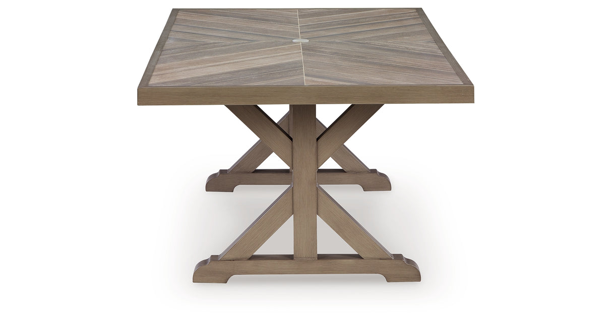 Laguna Heights Beige Outdoor Dining Table from Ashley Furniture - Luna Furniture