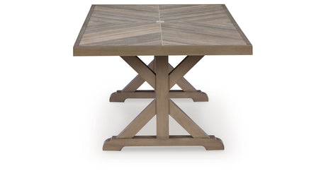 Laguna Heights Beige Outdoor Dining Table from Ashley Furniture - Luna Furniture