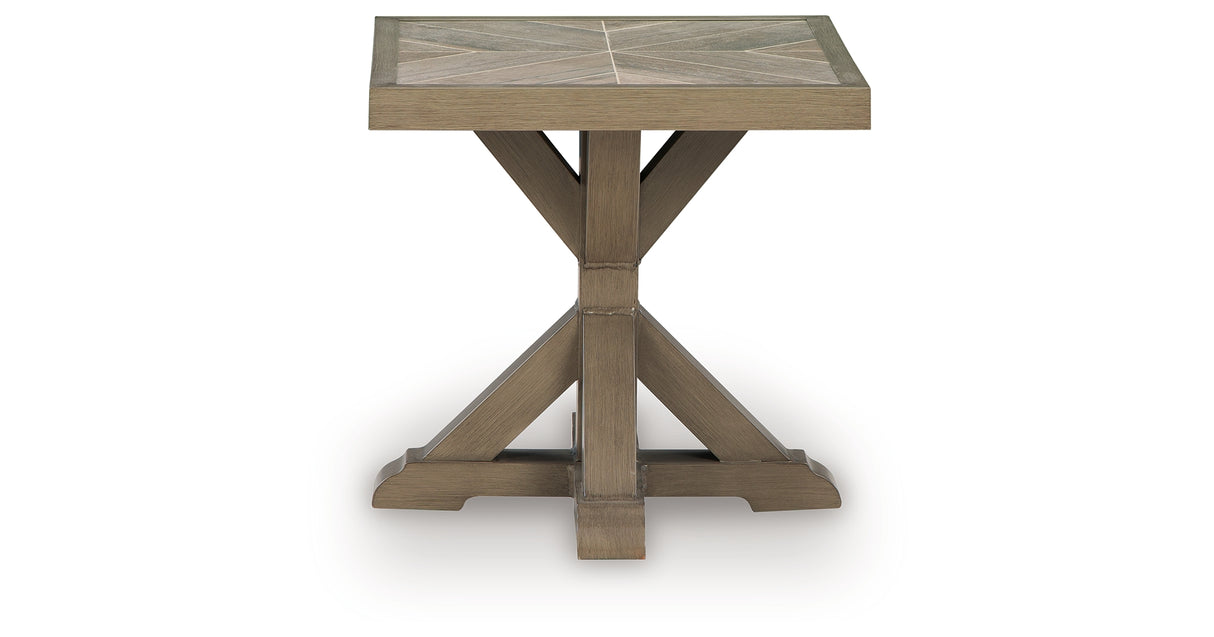 Laguna Heights Beige Outdoor End Table from Ashley Furniture - Luna Furniture