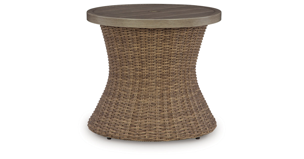 Laguna Heights Beige Outdoor End Table from Ashley Furniture - Luna Furniture