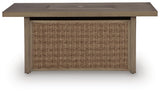 Laguna Heights Beige Outdoor Fire Pit Table from Ashley Furniture - Luna Furniture