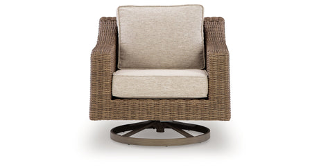 Laguna Heights Outdoor Sofa and 2 Chairs with Coffee Table in Beige from Ashley - Luna Furniture