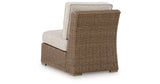 Laguna Heights Beige Outdoor Armless Chair with Cushion from Ashley Furniture - Luna Furniture