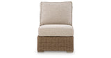 Laguna Heights Beige Outdoor Armless Chair with Cushion from Ashley Furniture - Luna Furniture