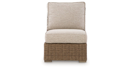 Laguna Heights Beige Outdoor Armless Chair with Cushion from Ashley - Luna Furniture