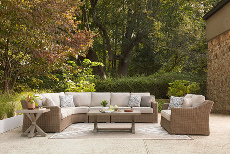 Laguna Heights Beige 4-Piece Outdoor Sectional from Ashley - Luna Furniture