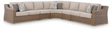 Laguna Heights Beige 5-Piece Outdoor Sectional from Ashley Furniture - Luna Furniture
