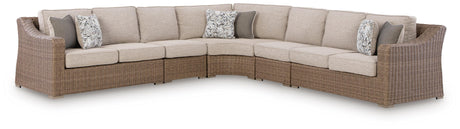 Laguna Heights Beige 5-Piece Outdoor Sectional from Ashley - Luna Furniture